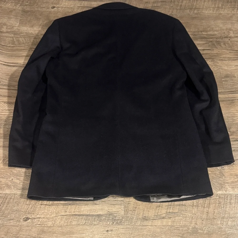 Oscar de la Renta Black Wool Cashmere Blend Blazer Sport Coat 40L